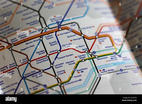 London underground tube train station map. Focus on Tottenham Court ...