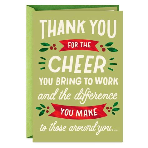 Cheerful Co-Worker Thank You Christmas Card | Christmas card messages, Christmas card wishes ...