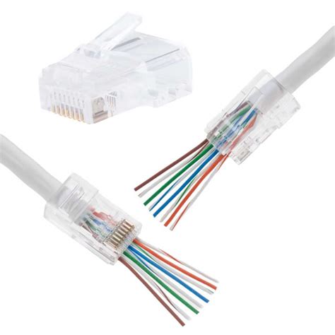 RJ45 CAT5e Pass Through Crimp Connectors 100 Count | lupon.gov.ph