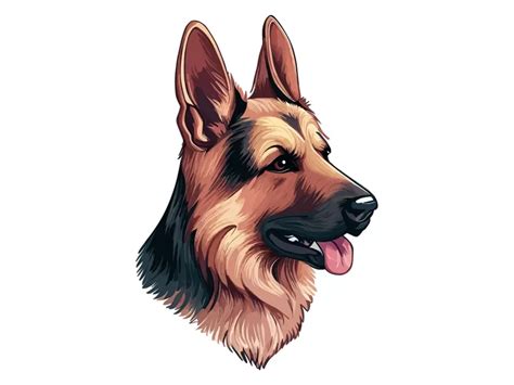 German Shepherd Dog Illustration Vector PNG vector in SVG, PDF, AI, CDR ...