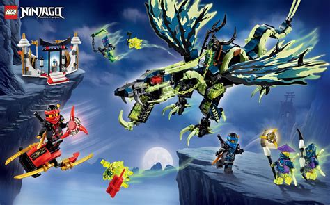 Download Lego Ninjago With Black Dragon Wallpaper | Wallpapers.com