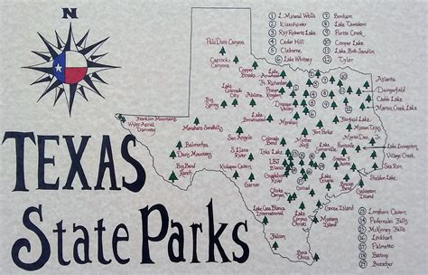 Texas State Parks map | Etsy