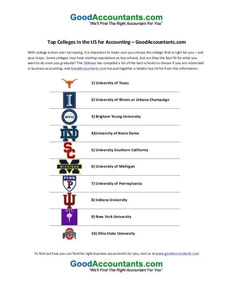 Top colleges in the us for accounting- Good Accountants