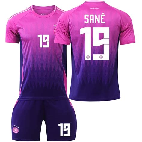 Mens/Kids 2024 European Cup Soccer Game Germany #19 Sane Soccer Jerseys Kit Sports T-Shirt Pink ...