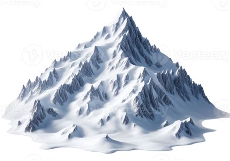 AI generated Snowy Mountain Isolated on Transparent Background 35062444 PNG