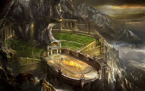 digital Art, Fantasy Art, God Of War, Video Games, Stadium, Mountain, Snowy Peak, Sculpture ...