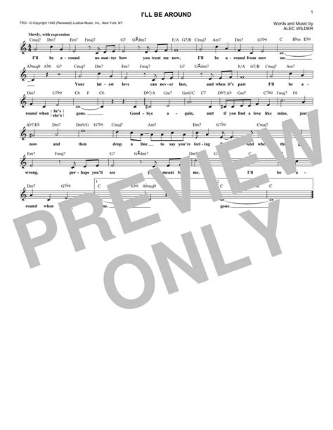 I'll Be Around by The Mills Brothers Sheet Music for Lead Sheet / Fake Book at Sheet Music Direct