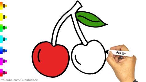 Cherry Drawing | How to Draw Cherries easy - YouTube