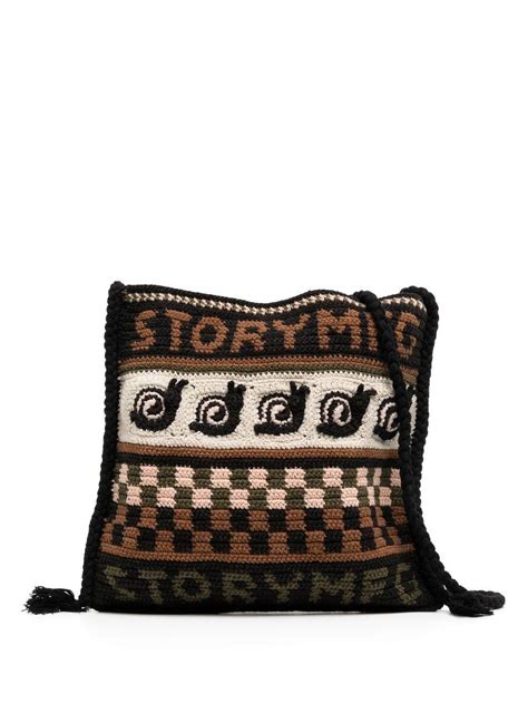 STORY mfg. Stash Crochet Shoulder Bag in Black for Men | Lyst