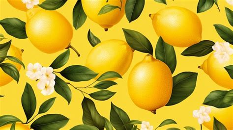 Premium AI Image | Yellow Lemon Seamless Wallpaper High Resolution