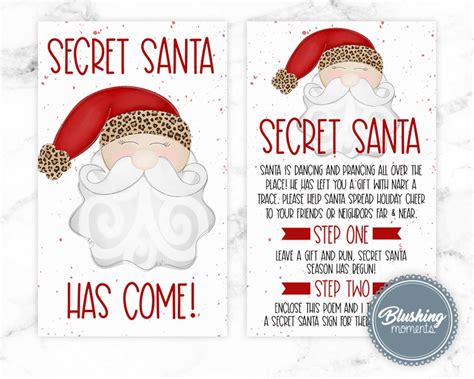 SECRET SANTA KIT Printable-christmas Activity Gift Wish List | Etsy