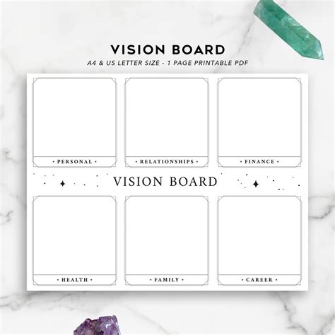 Vision Board Template Vision Board Printables Vision Board - Etsy