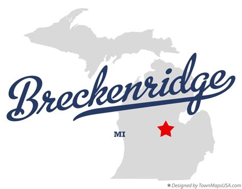 Map of Breckenridge, MI, Michigan