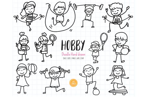 Hand Drawn Hobby Stick Figure SVG Gráfico por AN8DesignHappiness ...