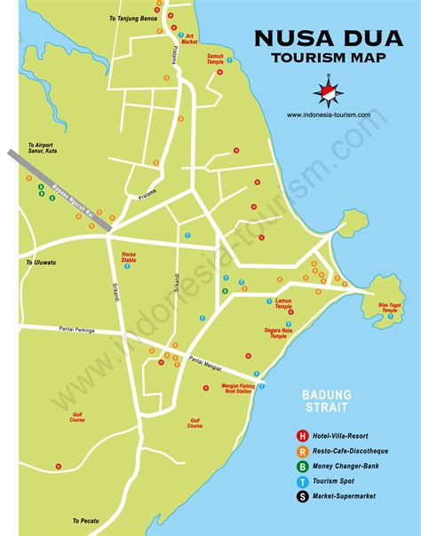 Nusa Dua Bali Map - Bali Island , Indonesia Tourism Maps