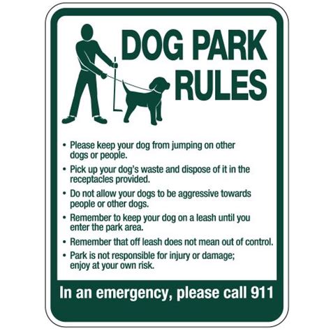 Standard Dog Park Rules Sign | ubicaciondepersonas.cdmx.gob.mx