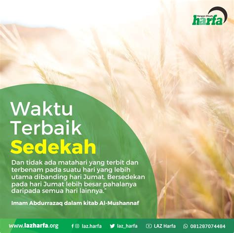 Hari Jumat Adalah Waktu Terbaik Bersedekah - LAZ Harfa