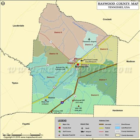 Haywood County Map, TN | Map of Haywood County Tennessee