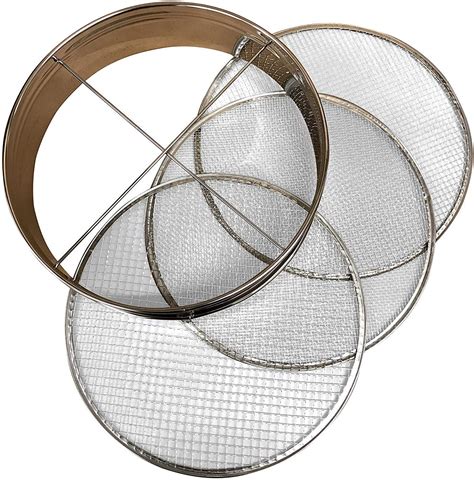 Buy 4pc Soil Sieve Set 30cm Diameter - Stainless Steel Frame Three ...