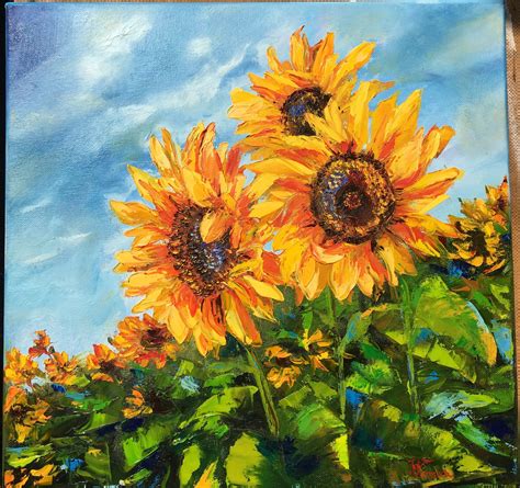 Sunflowers Custom Oil Painting on Stretched Canvas | Etsy