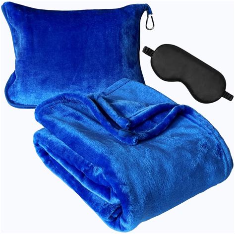 Amazon.com: J+J ERICKSEN Travel Pillow and Blanket Set - Airplane Blanket - Travel Pillow ...