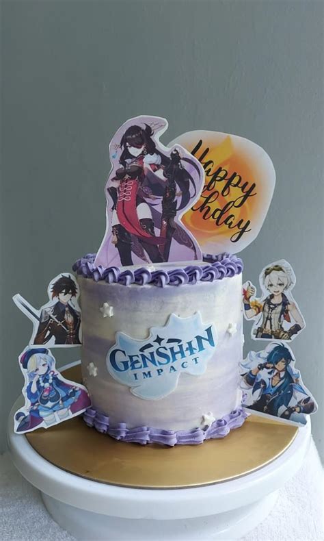 Genshin Impact birthday cake, Food & Drinks, Homemade Bakes on Carousell