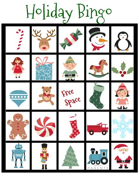 Holiday Bingo Card Printable for Kids - We're Parents | Holiday bingo ...