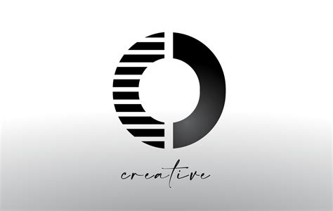 Lines Letter O Logo Design with Creative Lines Cut on half of The ...