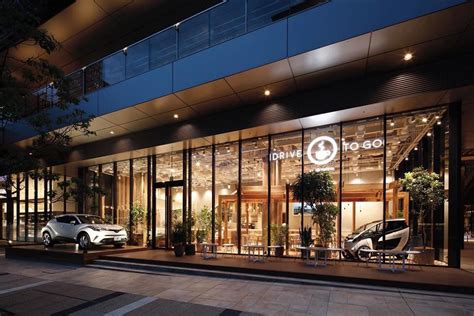 Toyota's New Concept Store In Japan Is A Cafe And Car Share Showroom | Car showroom design, Car ...