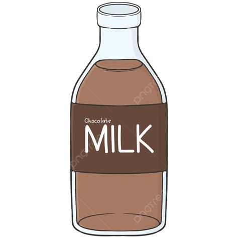 Chocolate Milk Bottle, Chocolate Milk Bottle Clipart, Chocolate Milk Bottle Cartoon PNG ...