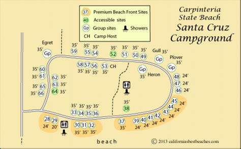 Carpinteria State Beach Campground Map - Printable Map