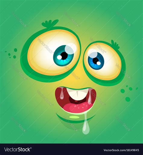 Cartoon funny monster face avatar Royalty Free Vector Image