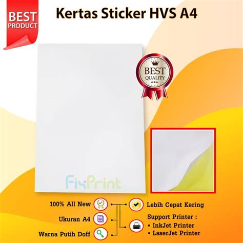 Jual Kertas Stiker A4 Hvs Matte Folio Doff Stiker Label Printable Sticker di Lapak FixPrint ...