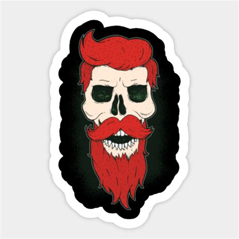 Bearded Skull Graphic - Bearded Skull - Sticker | TeePublic