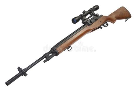 M14 sniper rifle stock photo. Image of army, machine - 112430262