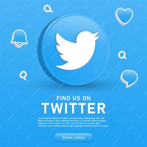 Premium Vector | Follow us on twitter 3d logo with social media ...