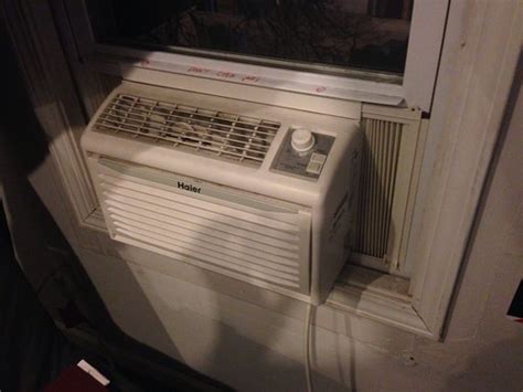 Window air conditioning unit installed | Relief! I love this… | Flickr
