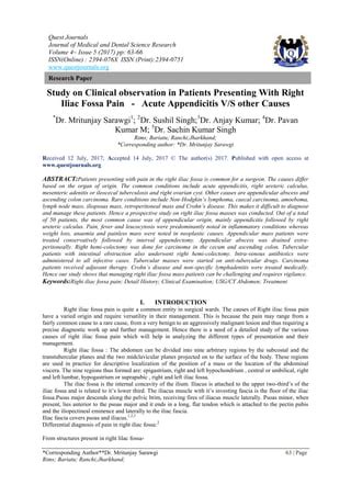 Study on Clinical observation in Patients Presenting With Right Iliac Fossa Pain - Acute ...