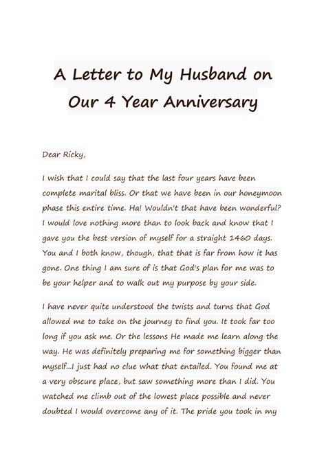 50 Romantic Anniversary Letters (for him or her) ᐅ TemplateLab