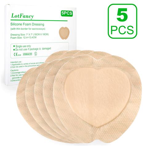 5PCS 7X7 in Sacrum Sacral Bordered Wound Dressing, Self-Adherent ...