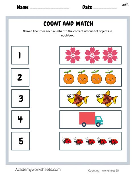 Count And Match Numbers 1-5 Worksheets - Academy Worksheets F50 ...