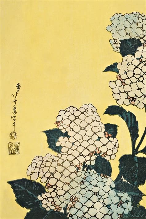 Katsushika Hokusai Hydrangea and Swallow 1833/34 Vintage - Etsy