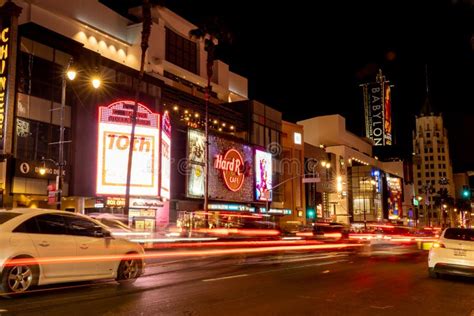 Hollywood Boulevard Nightlife, in the Best Light. Editorial Stock Image ...