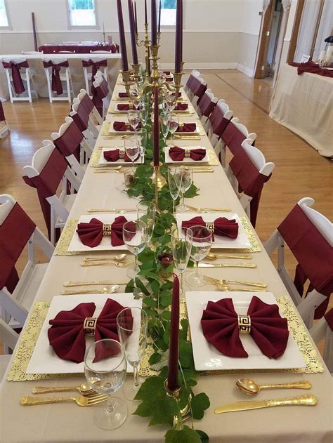 70 Burgundy And Gold Wedding Decorations | Ijabbsah