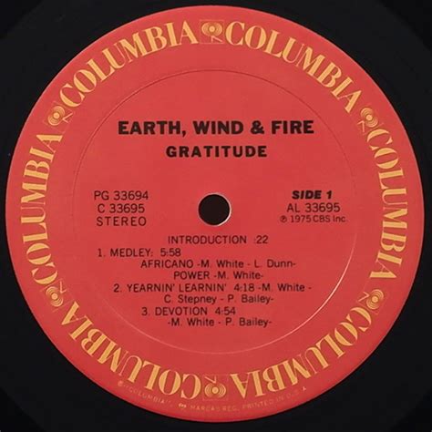 Earth, Wind & Fire – Gratitude - Columbia LP