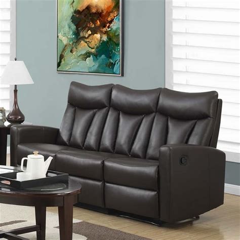 Leather Reclining Sofa in Brown | Sofa, Furniture, Leather reclining sofa