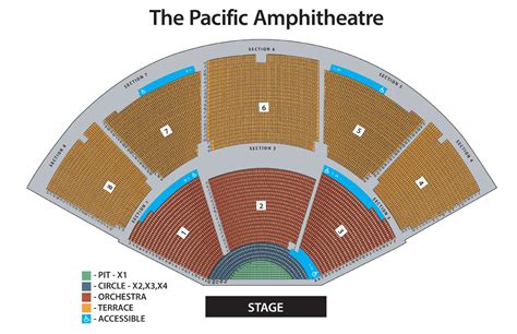 Pacific Amphitheater Seating Map - Real Map Of Earth