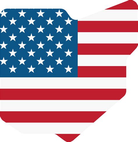 outline drawing of ohio state map on usa flag. 22596924 PNG