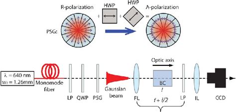 Experimental setup. A circularly polarized Gaussian beam is obtained... | Download Scientific ...