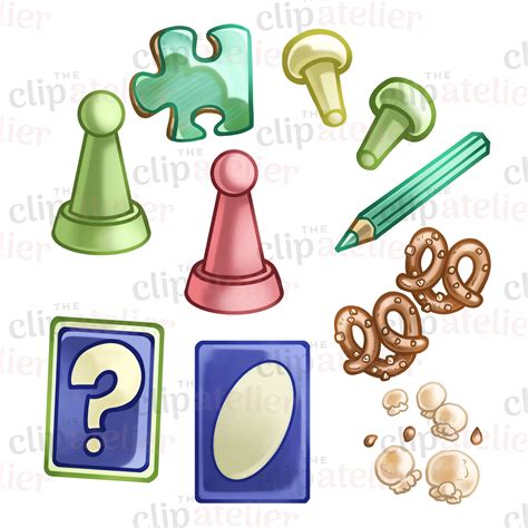 Game Night Clipart Illustrations Board Games PNG Download Party Games ...